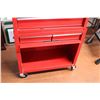 Image 3 : 2 piece Red Tool Box on Wheels (Keys + Locks) 3 drawer top with 2 door +2 drawer bottom