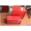 Image 4 : 2 piece Red Tool Box on Wheels (Keys + Locks) 3 drawer top with 2 door +2 drawer bottom