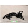 Image 1 : Black Panther Ornament - "Syringa" initials "NS" - measures 18" long x 7" tall