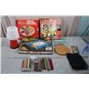 Board Games - Rocket Hockey, Chinese Checkers, Solitare/wood marbles, Pencil Crayons 6v camp lite