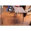 Image 5 : Vintage Drop-Fold down table Woodgrain with Metal Legs - good condition 36" long x 24" wide x 30" H