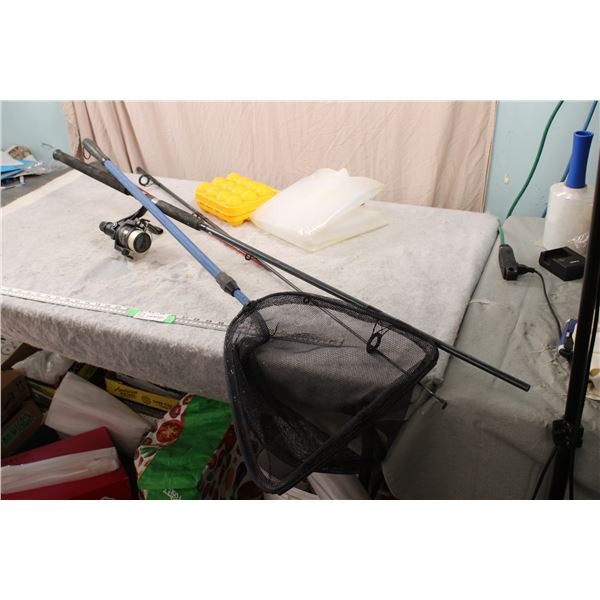 Shimano Fishing Reel/Rod + Net + misc