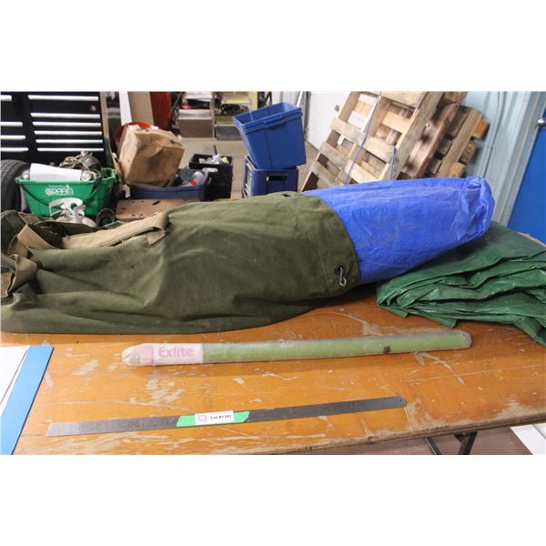 2 Tarps and a Bag Window Blind