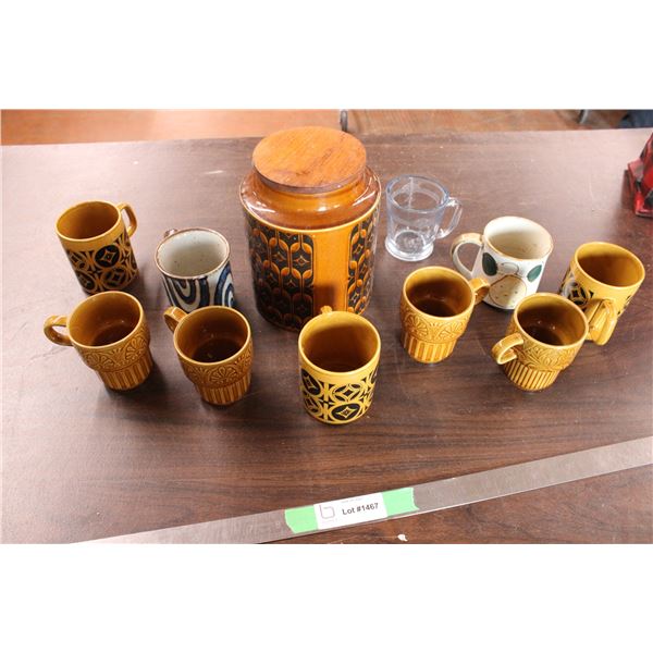 Coffee Mugs and Storage Container