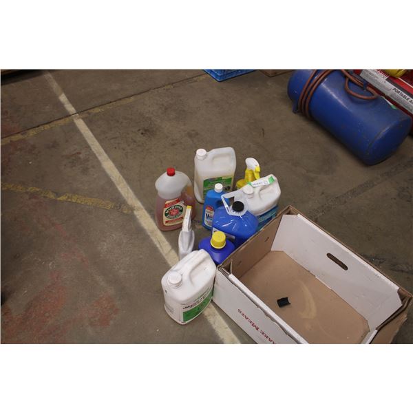 Box of Cleaners Paint Thinner Car Wax