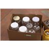 Image 2 : 2 Boxes of Canning Jars with Glass Lid Tops