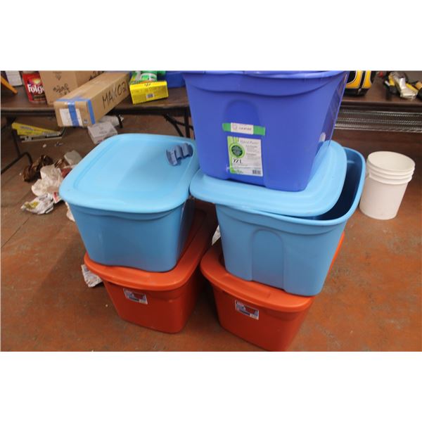 (2X THE MONEY) Plastic Totes All Have Lids