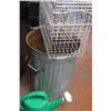 Image 2 : Wire Metal Storage Container With Watering Can and Garbage Can