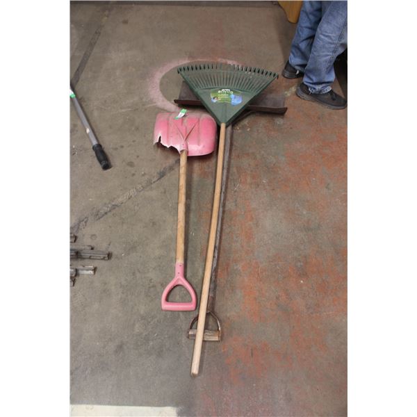 3 Garden Tool Snow Shovel Plastic Rake