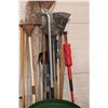 Image 3 : Lot of Garden Items Rakes Extension Broom Boat Oars Garbage Can