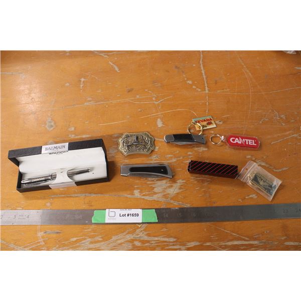 Knives Belt Buckle Pen In Case