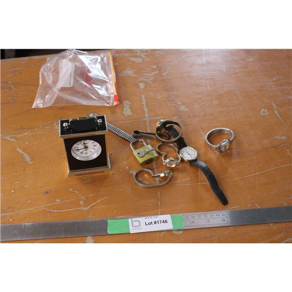 Lot of Watches and Small Clock