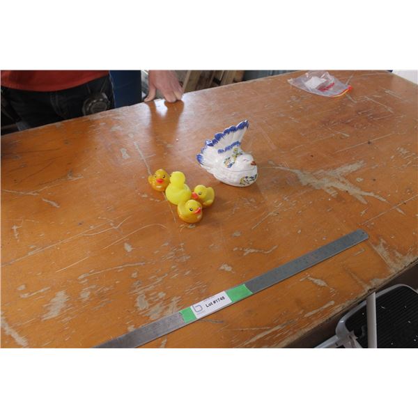 Dove on a Nest and 4 Rubber Ducks