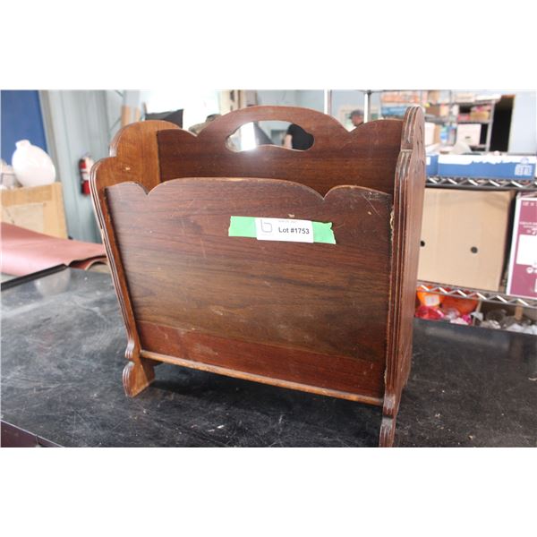 Vintage Wooden Magazine Rack