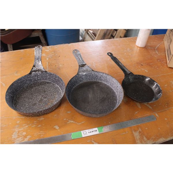 Enamel (3) Frying Pans
