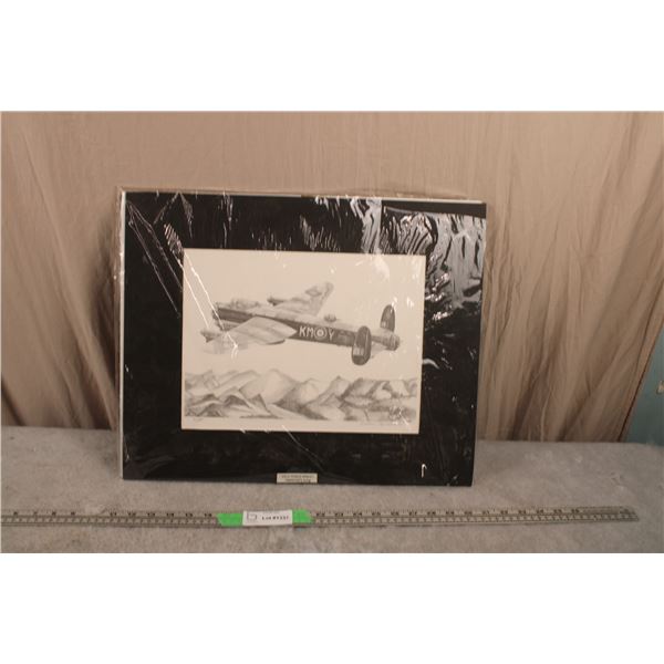 Caroline Marshall limited print /500 of Avro Lancaster Plane with CoA