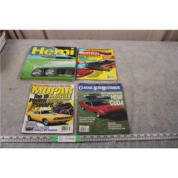 Mopar/muscle car magazines + HEMI Ultimate V8 Car book (hardcover)