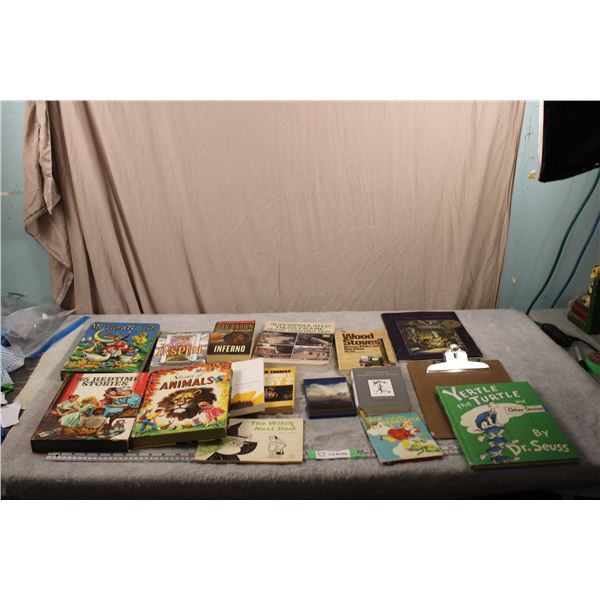 Bedtime Reader story books + misc books with clipboard