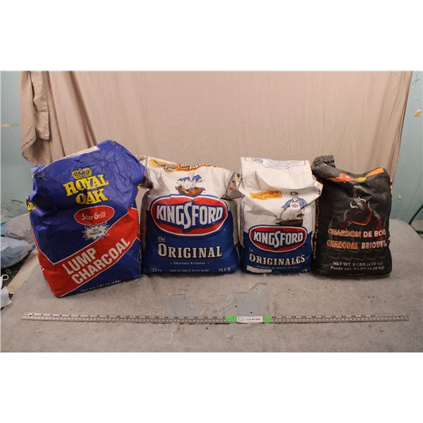 4 bags of Charcoal (open but are over half full) - approx 25+ lbs