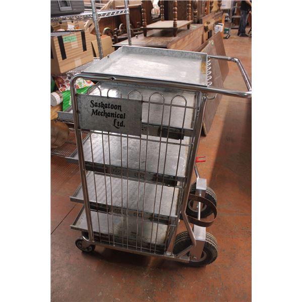 Saskatoon Mechanical Ltd 4 Wheel Cart 5 Tier Shelf