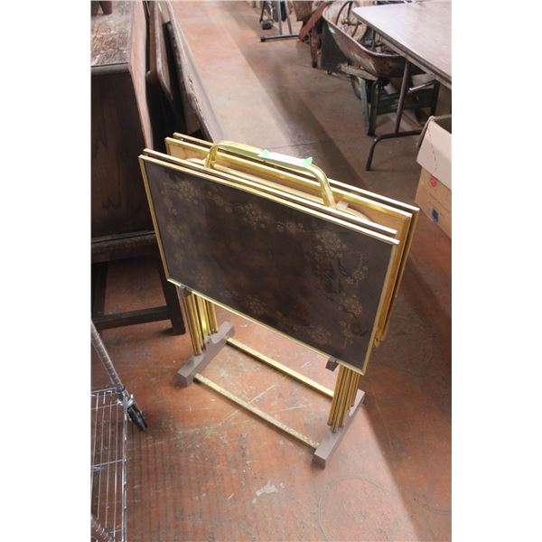 Set of TV Trays on Stand