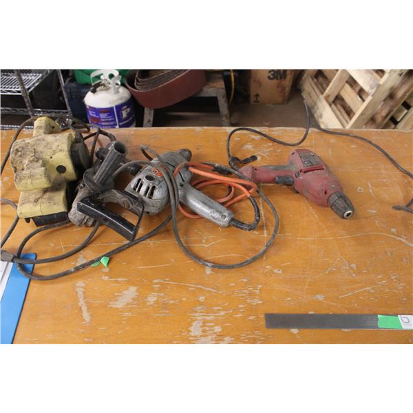 2 Drills Grinder and Belts Sander (Some Tools Work and Some Need Work)