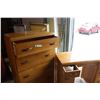 Image 5 : Blonde Wood Dresser Head Board Foot Board and Desk