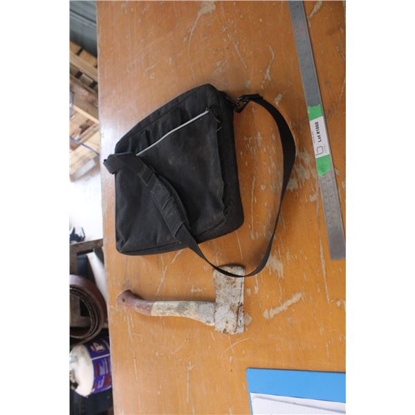 Hatchet and Computer Bag