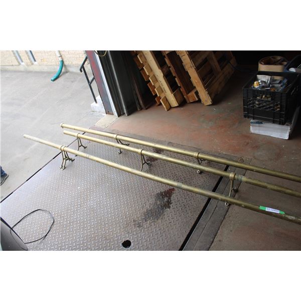 Ornamental Brass Tubing (3 of them) 11ft long - 105" (short estimate)