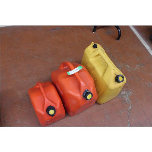 3 Jerry Cans (1 Is For Diesel)