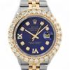 Image 1 : Rolex Mens 2 Tone Blue VS 4 ctw Beadset Diamond Datejust Wristwatch with Rolex B