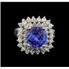 Image 2 : 14KT White Gold 3.11 ctw Tanzanite and Diamond Ring