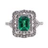 Image 1 : 1.46 ctw Emerald and Diamond Ring - Platinum