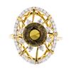 Image 2 : 4.85 ctw Round Mixed Yellow Zircon And Round Brilliant Cut Diamond Ring - 18KT Y