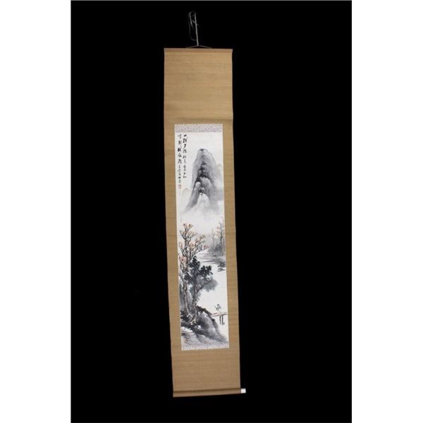 Japanese Chicuti Silk Bone Core Scroll C 1868-1912