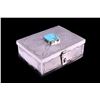 Image 1 : Navajo CJ Butler Fox Turquoise Sterling Silver Box