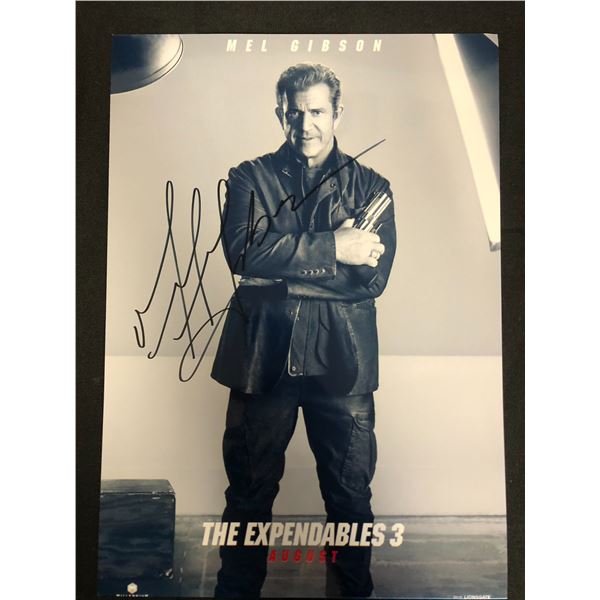 MEL GIBSON SIGNED THE EXPENDABLE 3 MOVIE POSTER (RA COA)