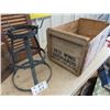 Image 2 : Floor Bin For Hoosier- 2 Fruit Crates, Shutter, & Metal Rack