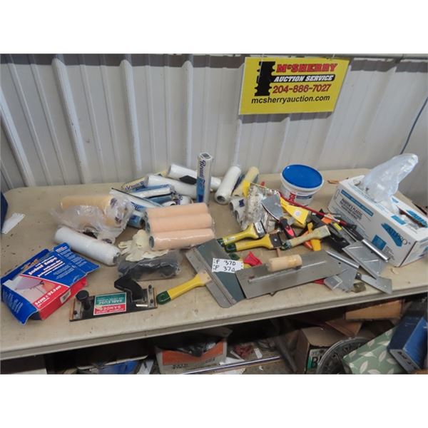 (F) Painting Supply - Rollers, Scrapers, Drywall Compound, Sander , Brushes, Plus More!