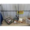 Image 1 : (F) Full Fishing Tackle Box, 3 Fishing Rods & 4 Reels - Folding Fish Baskets  & Filleting Board