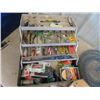 Image 2 : (F) Full Fishing Tackle Box, 3 Fishing Rods & 4 Reels - Folding Fish Baskets  & Filleting Board