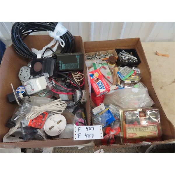(F) Electrical Supply, Timers, Wire Boxes, Hardware- Screws, Nails, Door Hardware Plus