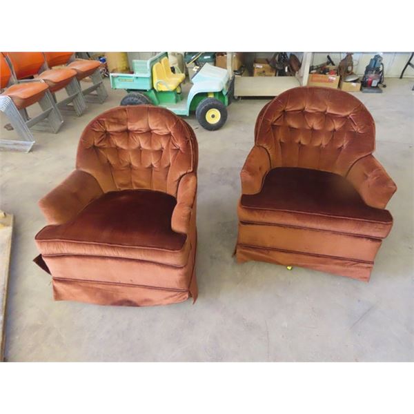 2 Matching Swivel Upholstered LR Chairs