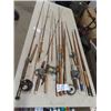 Image 2 : Approx 16 Fishing Rods - Many w Reels Vintage