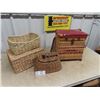 Image 1 : Picnic Basket / Stool Combo, Fishing Kreel & Baskets