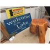 Image 3 : Paddle Framed Mirror, Wooden Painted - Welcome to The Lake Sign, Stump Plant Stand, Plus