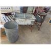 Image 1 : Metal Double Washtub, Galvanized Tub & Stand & Galvanized Tub