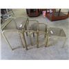Image 1 : Brass & Glass Nesting Tables - 4 Pcs