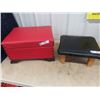 Image 2 : 3 Small Ottoman/ Foot Rests 1- Petite Point Top, 1 Has Storage