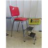 Image 1 : Chrome Legged High Chair/ Stepper